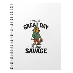 Savage Dog Vintage Engraving T-Shirt Design_1 Notebook
