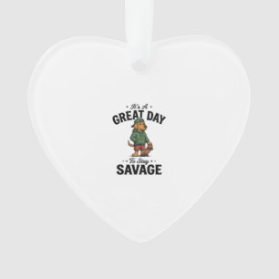 Savage Dog Vintage Engraving T-Shirt Design_1 Ornament