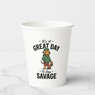 Savage Dog Vintage Engraving T-Shirt Design_1 Paper Cups