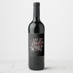 Savage Halloween Spooky Aesthetic Wine Label