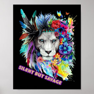 Savage Lion Sticker  Poster