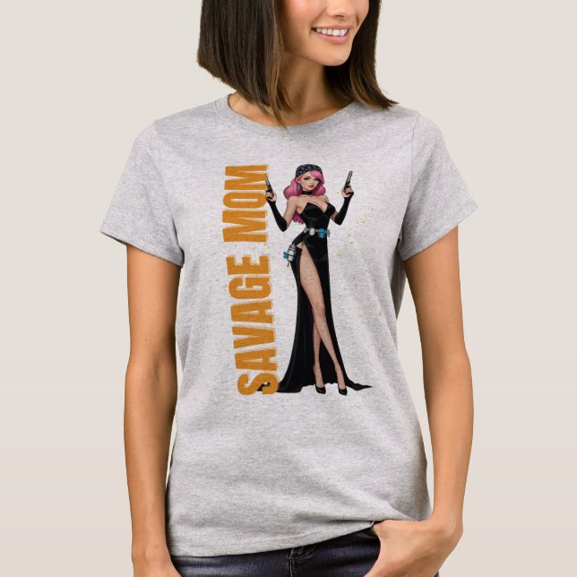 Savage Mum Graphic Tee | Bold and Fierce Mum Gift (Front)