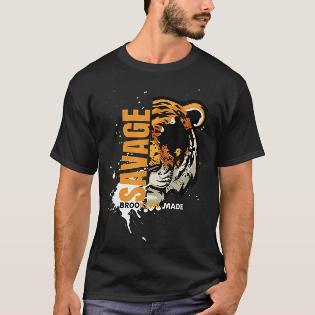 Savage Tiger,brooklyn Made, Graphic Tees Tiger, Mo (Front)