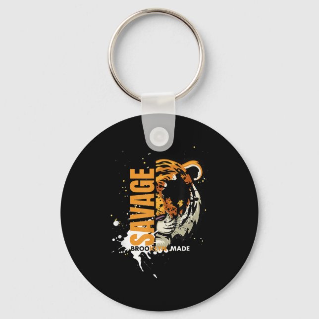 Savage Tiger,brooklyn Made, Graphic Tees Tiger, Mo Key Ring (Front)