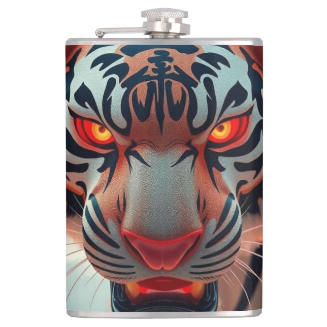 Savage Tiger Hip Flask (Front)