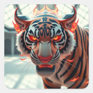 Savage Tiger Square Sticker