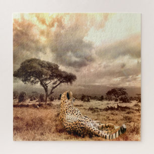 Savanna Cheetah Jigsaw Puzzle
