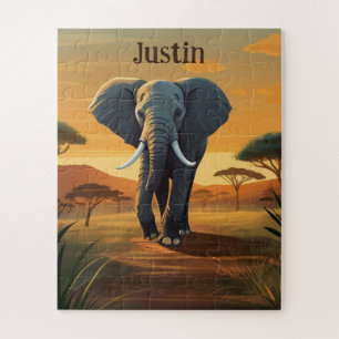 Savanna Elephant Jigsaw Puzzle