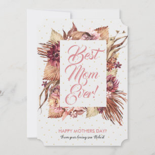 Savanna flowers & leaves frame holiday card