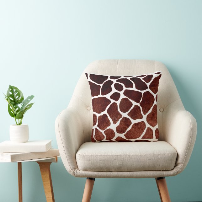 Savanna Grace: Giraffe Silhouette African-Inspired Cushion (Creator Uploaded)