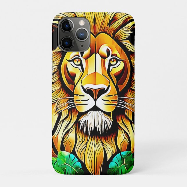 Savanna Lion Leaf Design Case-Mate iPhone Case (Back)
