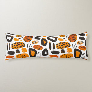 Savanna Pop: Tribal Vibes in Orange & Black Body Cushion