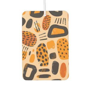 "Savanna Pop: Tribal Vibes in Orange & Black" Car Air Freshener