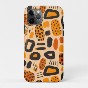 "Savanna Pop: Tribal Vibes in Orange & Black" iPhone 11 Pro Case