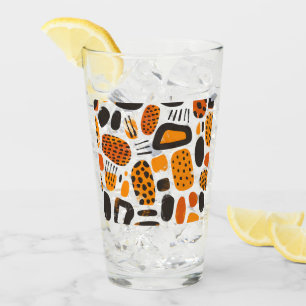 "Savanna Pop: Tribal Vibes in Orange & Black" Glass
