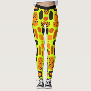"Savanna Pop: Tribal Vibes in Orange & Black" Leggings