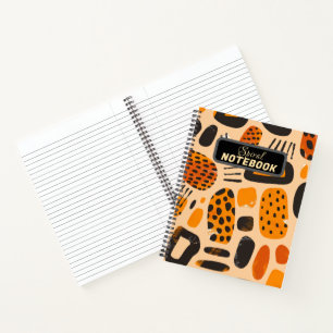 "Savanna Pop: Tribal Vibes in Orange & Black" Notebook