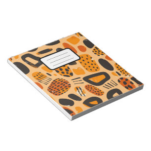 "Savanna Pop: Tribal Vibes in Orange & Black" Notepad