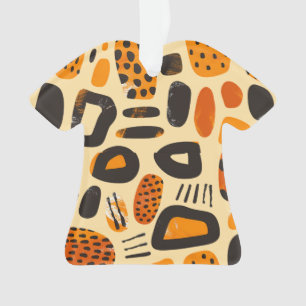 "Savanna Pop: Tribal Vibes in Orange & Black" Ornament