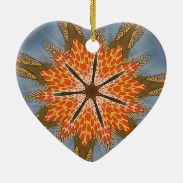 Savanna Star Bloom – A Bold African Animal Print Ceramic Tree Decoration (Front)