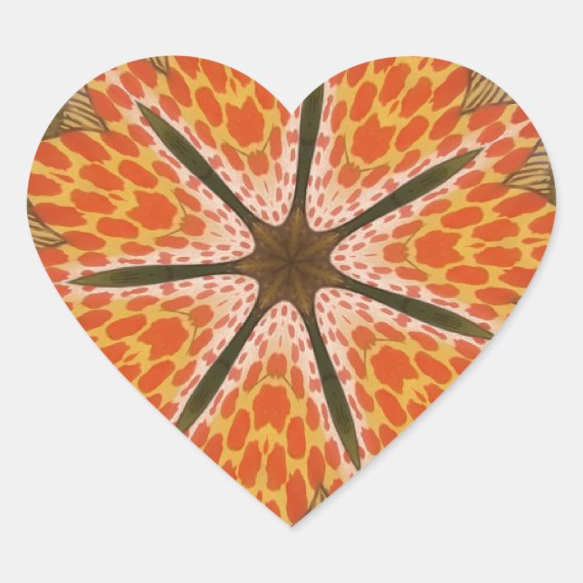 Savanna Star Bloom – A Bold African Animal Print Heart Sticker (Front)