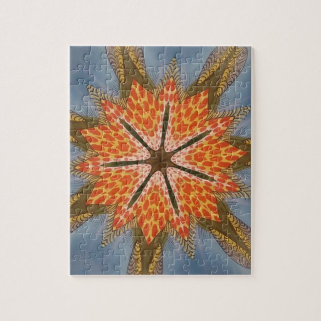 Savanna Star Bloom – A Bold African Animal Print Jigsaw Puzzle (Vertical)