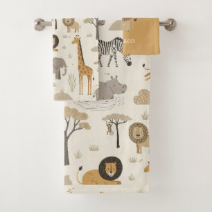 Savanna Sunrise Safari Pattern ID1259 Bath Towel Set
