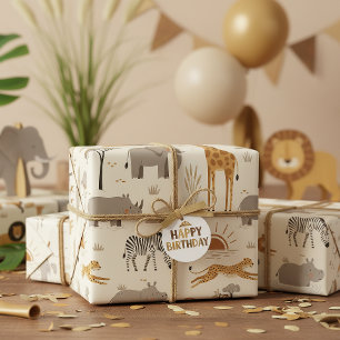 Savanna Sunrise Safari Pattern ID1259 Wrapping Paper