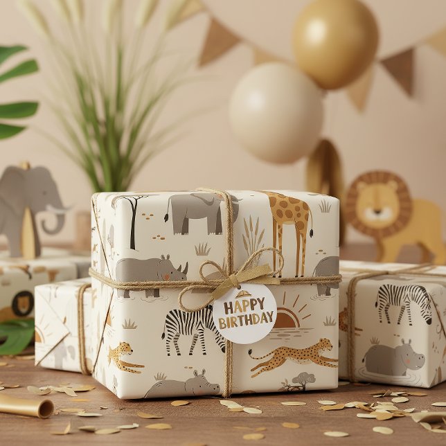 Savanna Sunrise Safari Pattern ID1259 Wrapping Paper (Creator Uploaded)