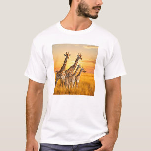 Savanna Sunset Giraffes T-Shirt