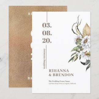 Savanna Watercolors flower bouquet Invitation