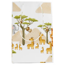 Savannah African animals yellow birthday