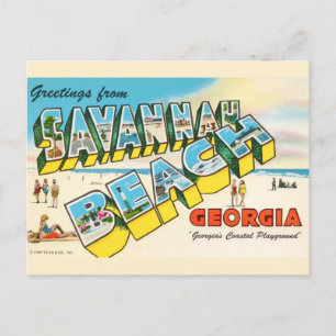 Savannah Beach Georgia 2 Greeting Postcard