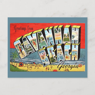 Savannah Beach Georgia 2 Greeting Postcard