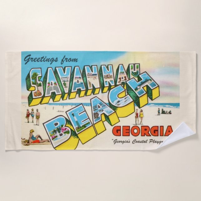 Savannah Beach Georgia Beach Towel (Front)