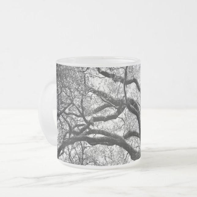 Savannah Canopy Frosted Glass Coffee Mug (Front Left)