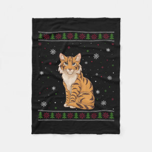 Savannah Cat Christmas Sweater Men Women Kids Xmas Fleece Blanket