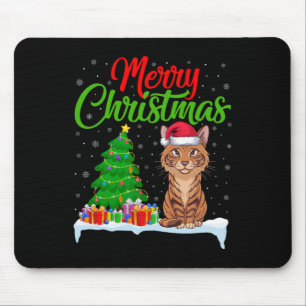 Savannah Cat Christmas Tree Lights Xmas Savannah C Mouse Mat