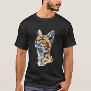 Savannah Cat Funny Design Roaring Serval Cat T-Shirt