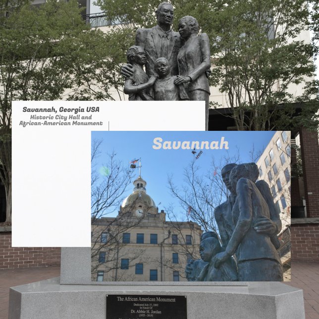 Savannah City Hall and African-American Monument Postcard (Creator Uploaded)