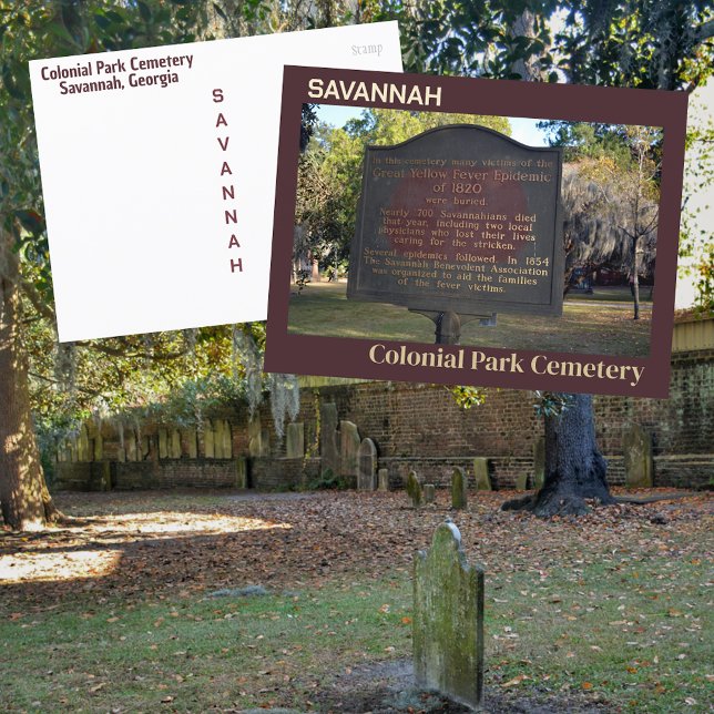 Savannah Colonial Park Yellow Fever Marker Postcard (Creator Uploaded)