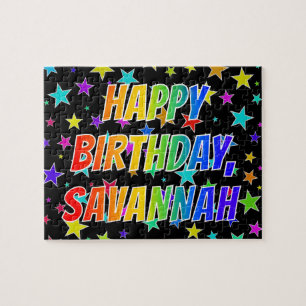 "SAVANNAH" First Name, Fun "HAPPY BIRTHDAY" Jigsaw Puzzle
