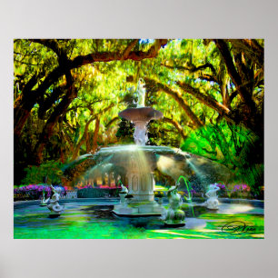 Savannah, Forsyth Park Poster
