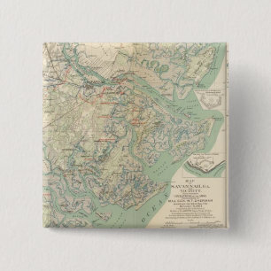 Savannah, Ga and vicinity 15 Cm Square Badge
