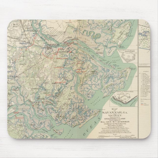 Savannah, Ga and vicinity Mouse Mat (Front)