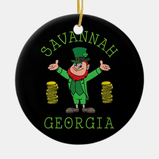 Savannah GA  Ceramic Tree Decoration (Front)