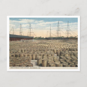 Savannah GA, Docks, 1917 Vintage Inspired Postcard