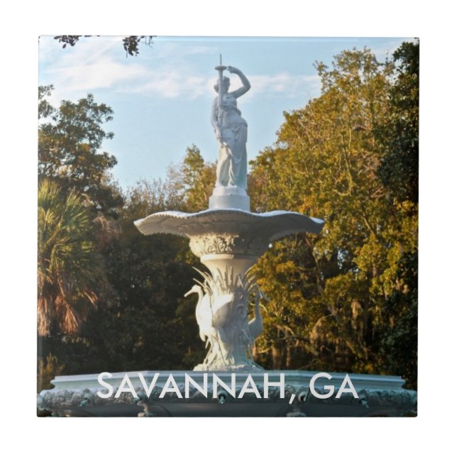 Savannah GA Georgia | Forsyth Park Fountain Tile (Front)
