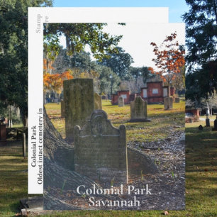 Savannah GA Historic Colonial Park Photographic Postcard