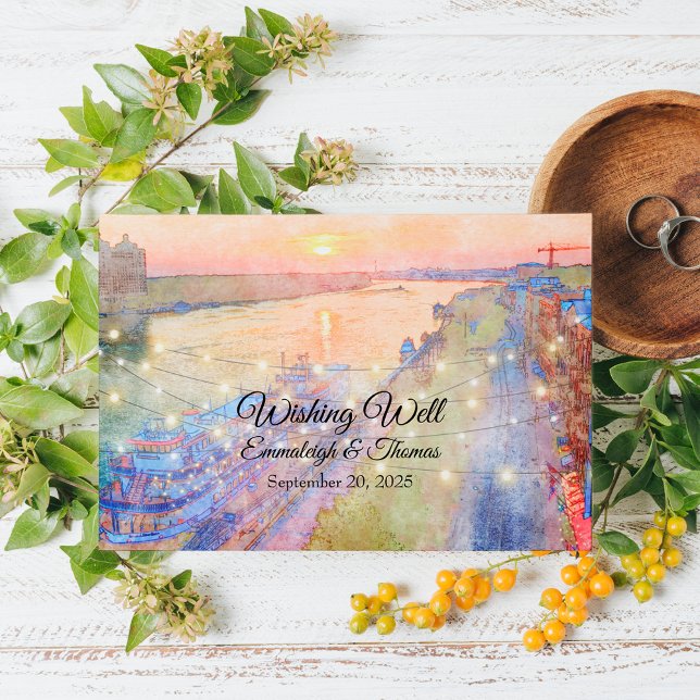 Savannah GA River Street Wishing Well Wedding Enclosure Card (Creator Uploaded)